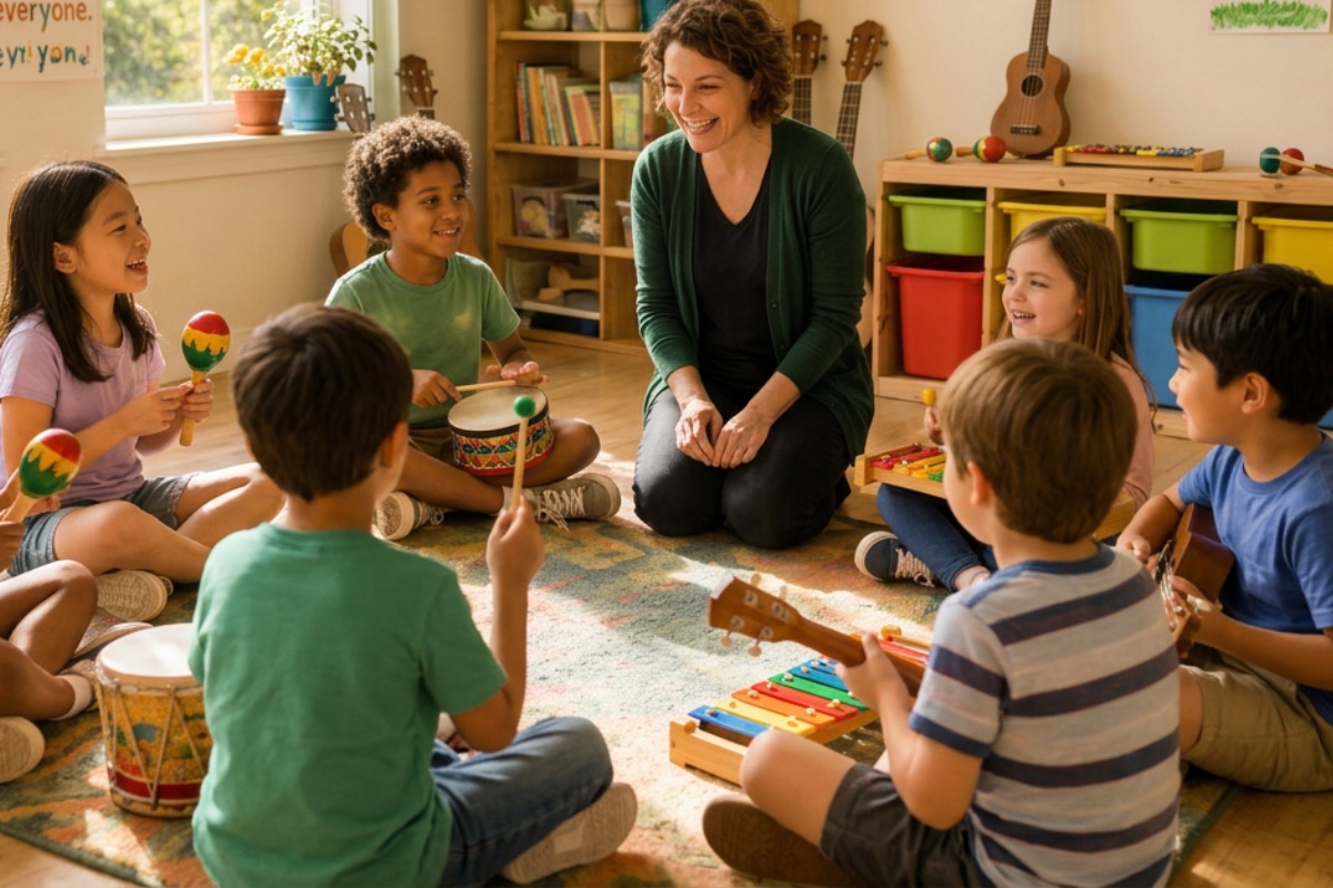 Música y movimiento.<br>Clases de música para niños de 4 a 7 años